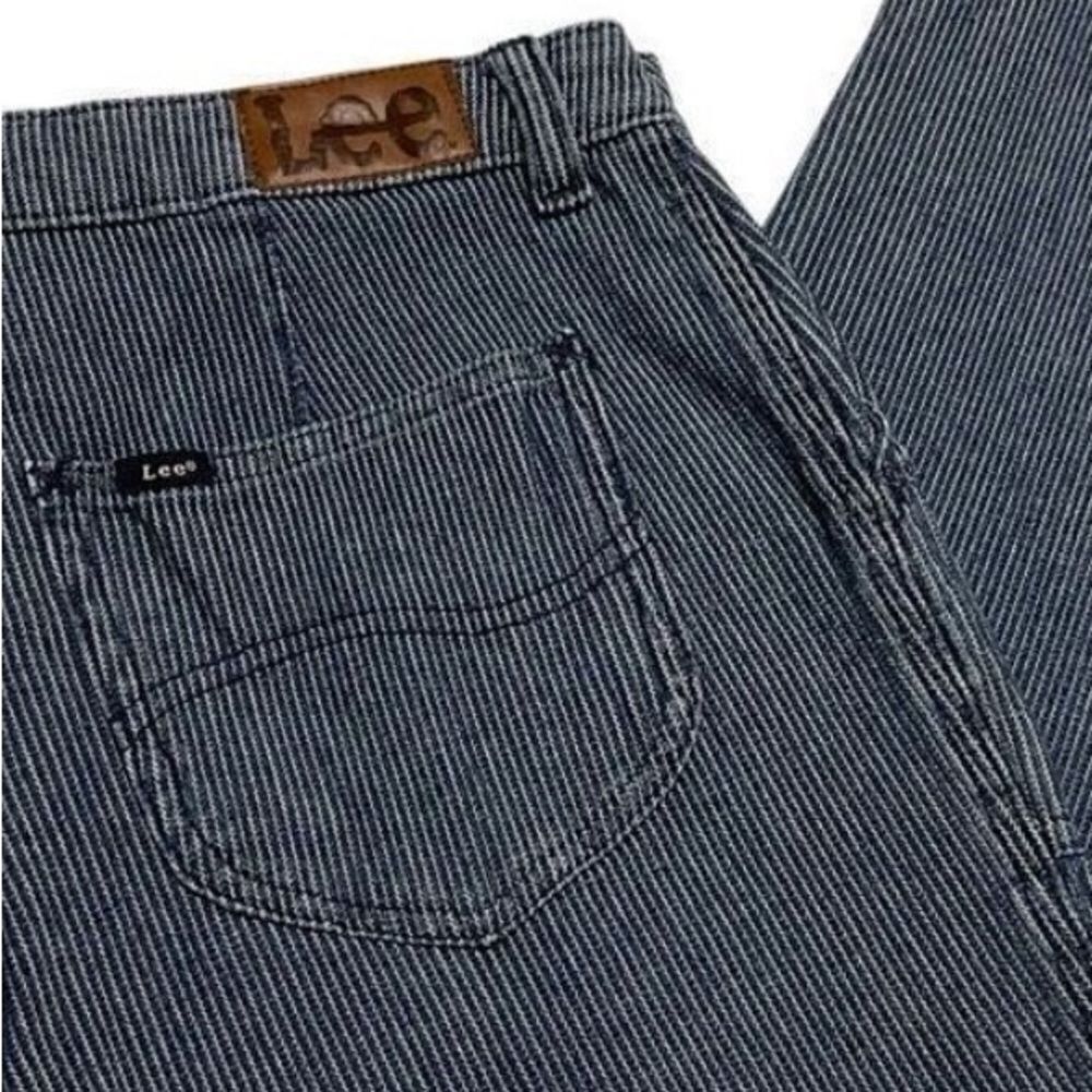 LEE Regular Fit Tapered Leg Pin Stripe Patch Pocket Jeans! 33”. Retro